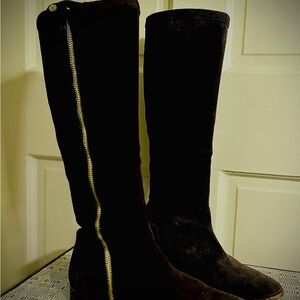 J.Crew”Harper Tall Riding Boots” chocolate suede,fantastic pre-owned cond!sz 7